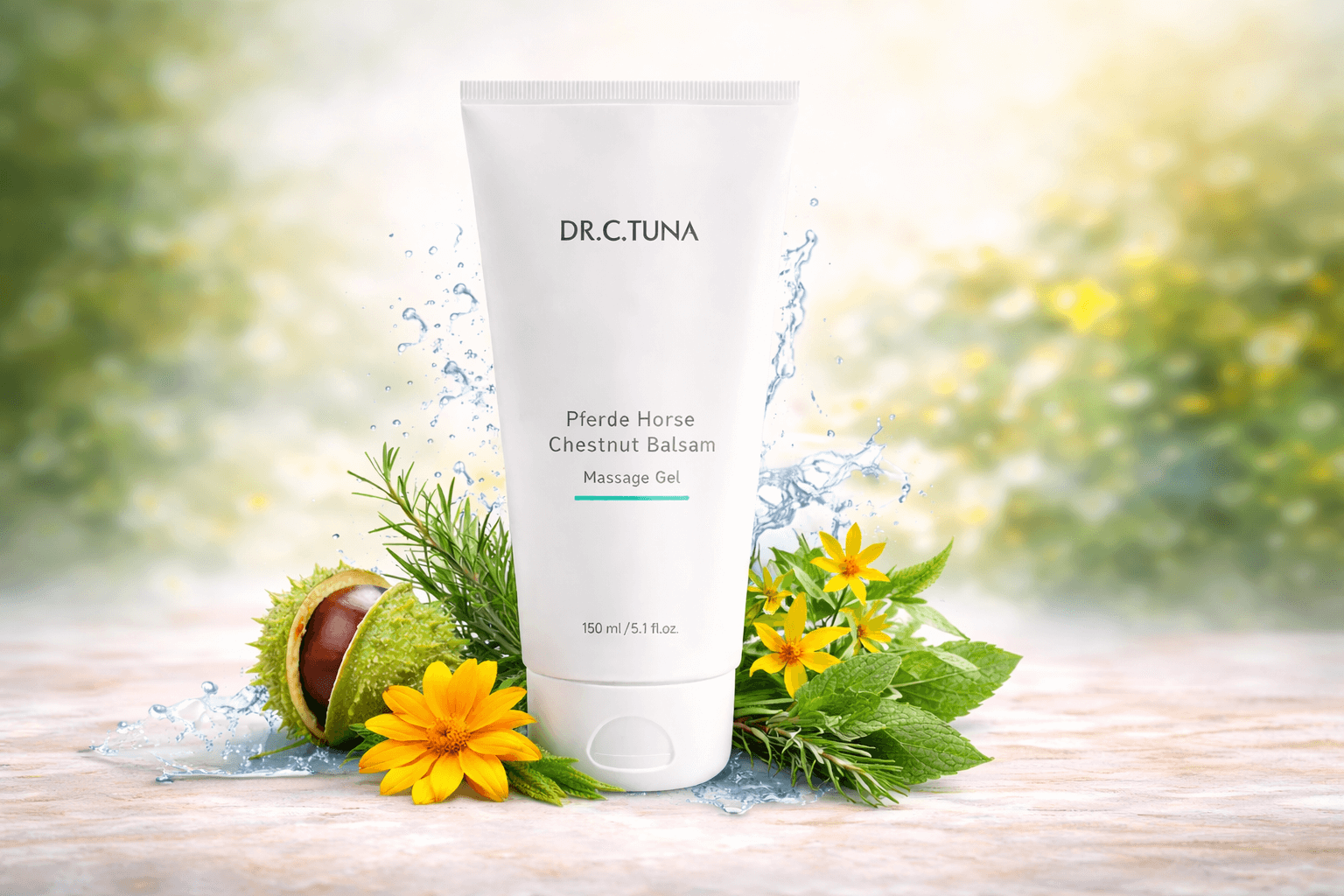 Bálsamo Pferde Dr. C. Tuna: gel de masaje de castaño de indias para la relajación muscular